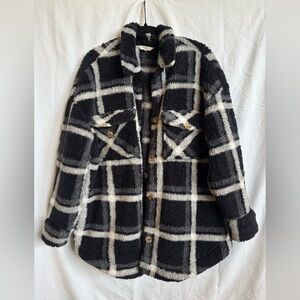 Terra & Sky Sherpa Shacket - 0X